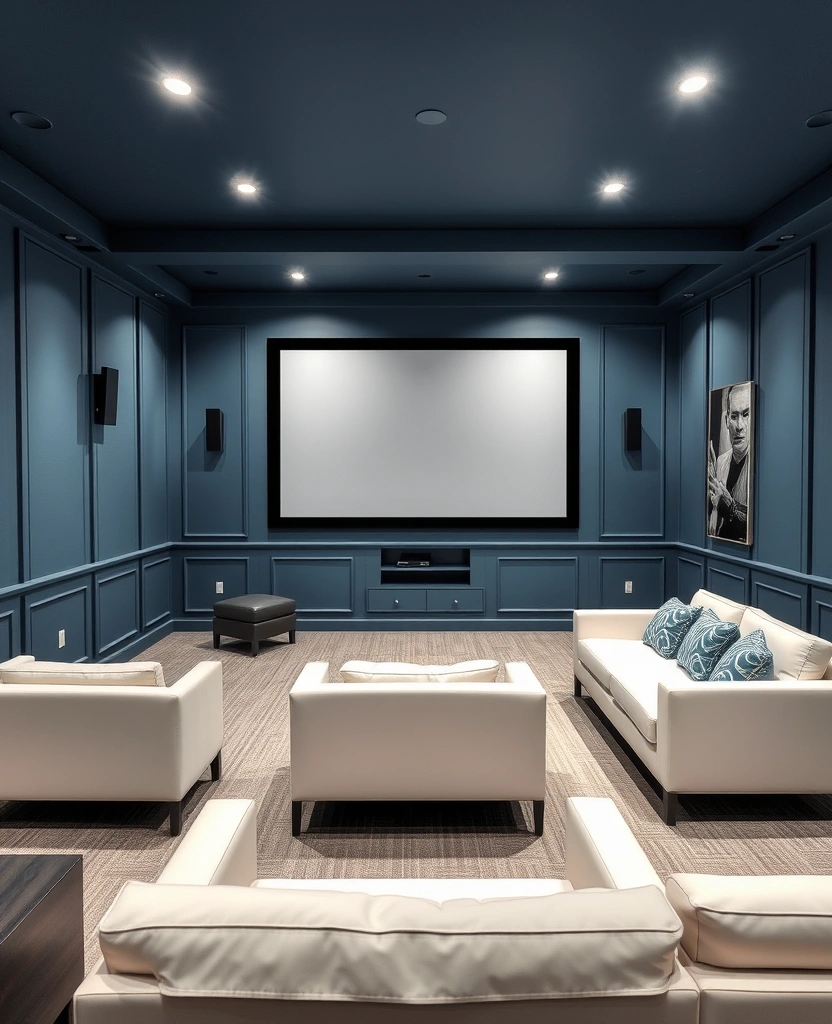 26 Best Paint Colors for Media Room That Will Transform Your Viewing Experience! - 35. Sophisticated Steel Blue