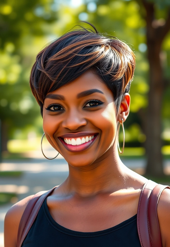 15 Chic Pixie Cuts for Black Women That Will Turn Heads! - 11. Pixie Cut with Highlights