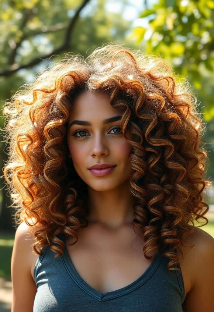 15 Stunning Caramel Highlights on Brown Hair That Will Make Heads Turn! - 7. Caramel Highlights on Curly Hair