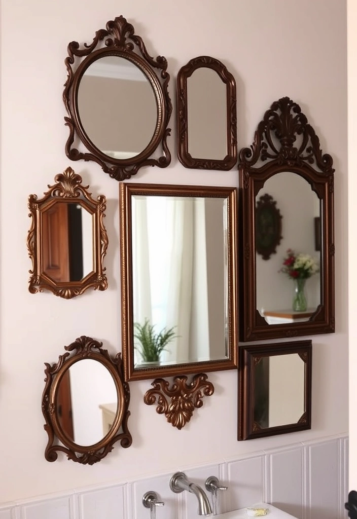 25 Moody Vintage Bathroom Decor Ideas That'll Transform Your Space! - 13. Vintage Wall Mirrors