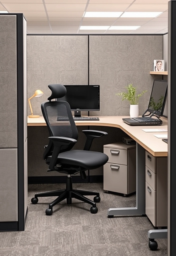 23 Cubicle Inspiration Ideas That'll Transform Your Work Life (And Impress Everyone!) - 11. Ergonomic Essentials: Comfort is Key