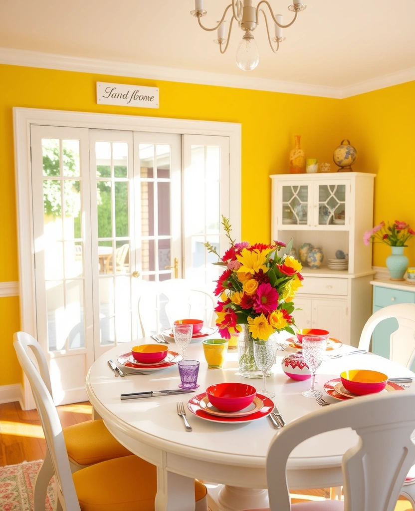 21 Best Paint Colors for Dining Room That Will Make You Want to Host Every Weekend! - 23. Bright Lemon Yellow