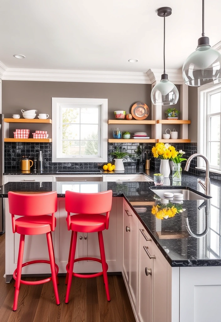 25 Stunning Colors That Pair Perfectly with Black Granite Countertops (You Won't Believe #13!) - 12. Bright Coral