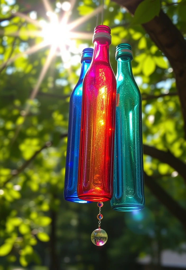 25 DIY Yard Art Ideas That'll Transform Your Garden into a Masterpiece! - 2. Recycled Bottle Wind Chimes