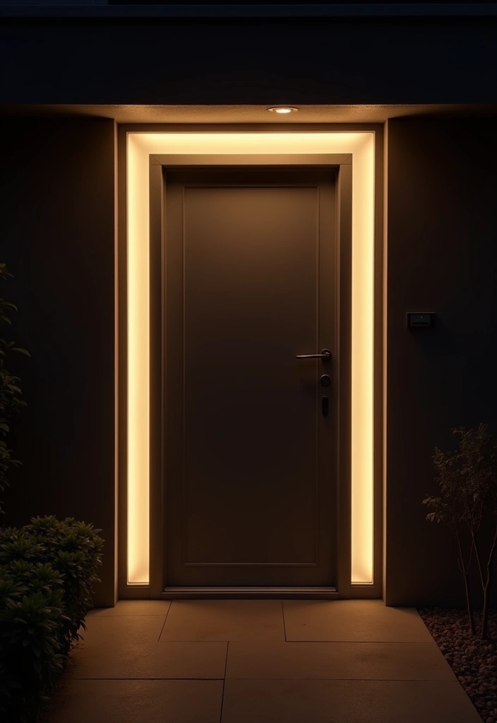 22 Front Door Ideas That Will Make Your Neighbors Jealous (You Won't Believe #12!) - 14. Illumination with LED Strip Lighting