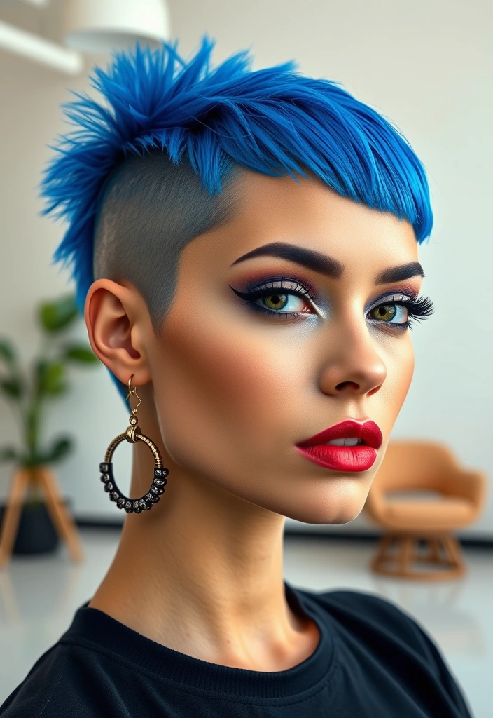 24 Edgy Short Haircuts That Will Make You Want to Chop It All Off! - 5. Bold Colored Buzz Cut