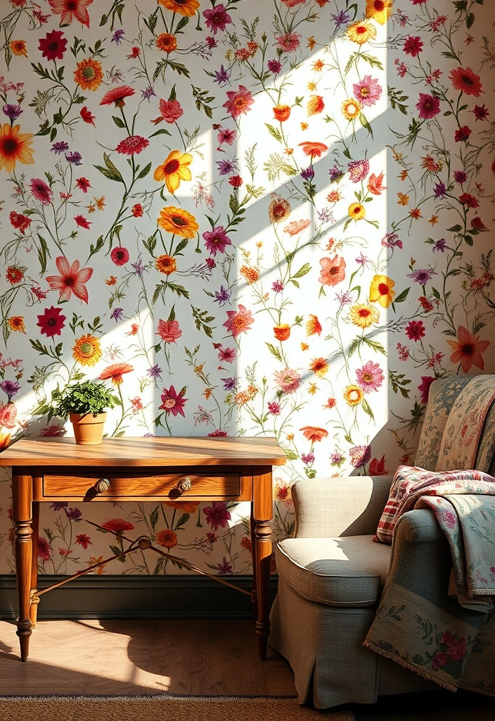 21 Cottagecore Room Wallpaper Ideas That'll Transform Your Space into a Fairytale! - 1. Whimsical Wildflowers