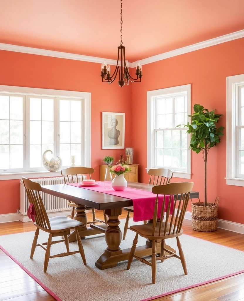 21 Best Paint Colors for Dining Room That Will Make You Want to Host Every Weekend! - 22. Warm Coral Peach