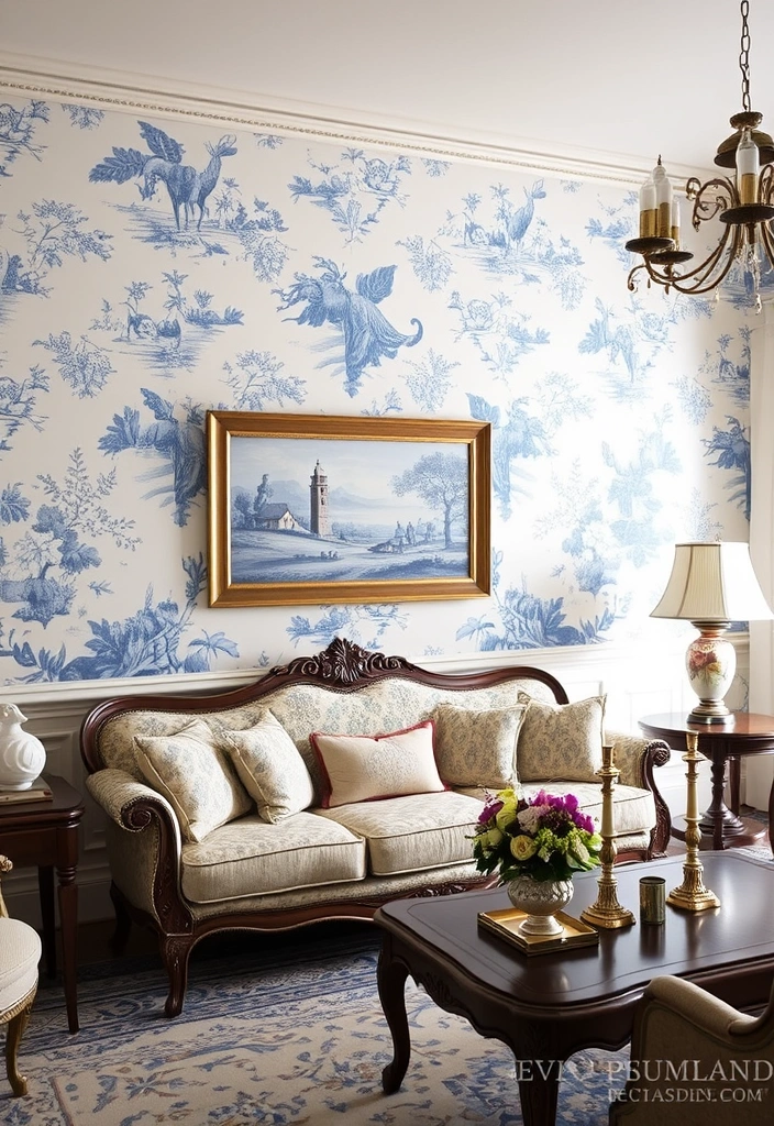 21 Cottagecore Room Wallpaper Ideas That'll Transform Your Space into a Fairytale! - 8. Timeless Toile