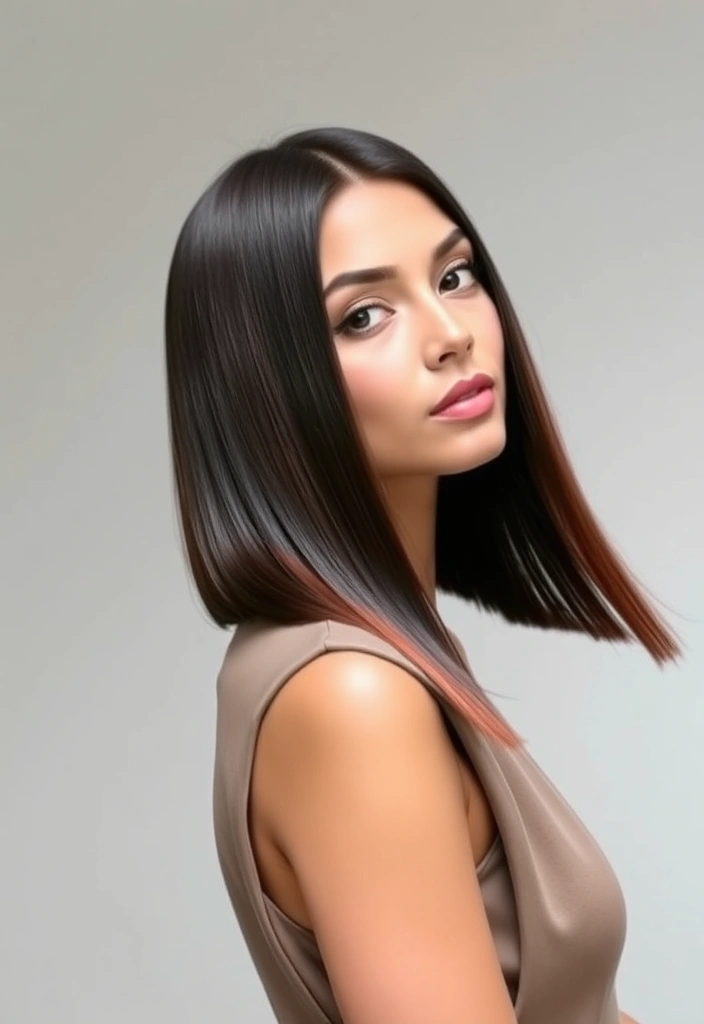 20 Fashionable Long Angled Bob Cuts That'll Transform Your Look Instantly! - 1. Sleek and Shiny Long Angled Bob