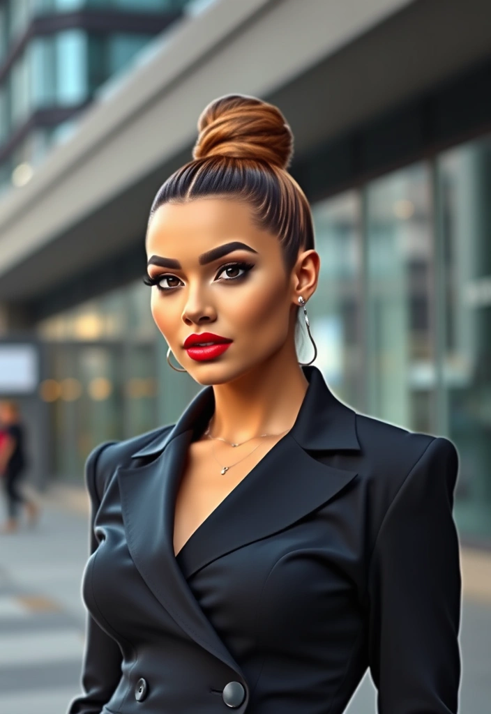 22 Stunning Short Hair Updos for Every Occasion (You Won't Believe #10!) - 4. Sleek Top Knot