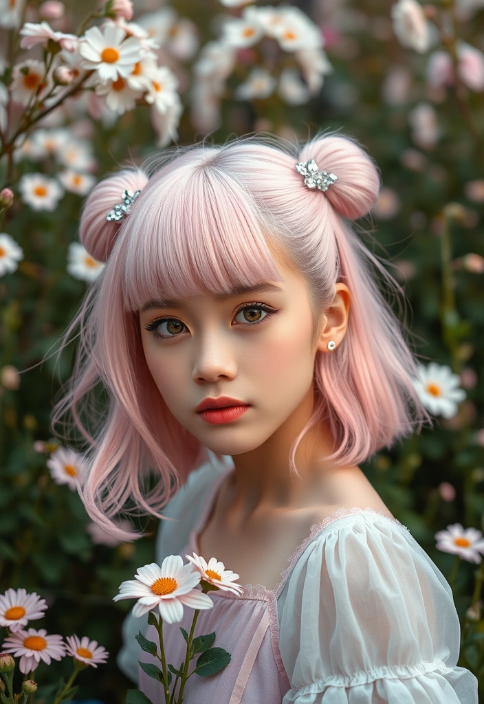 30 Stylish Hime Haircut Ideas That Will Make You Stand Out! - 7. Pastel Hime Haircut