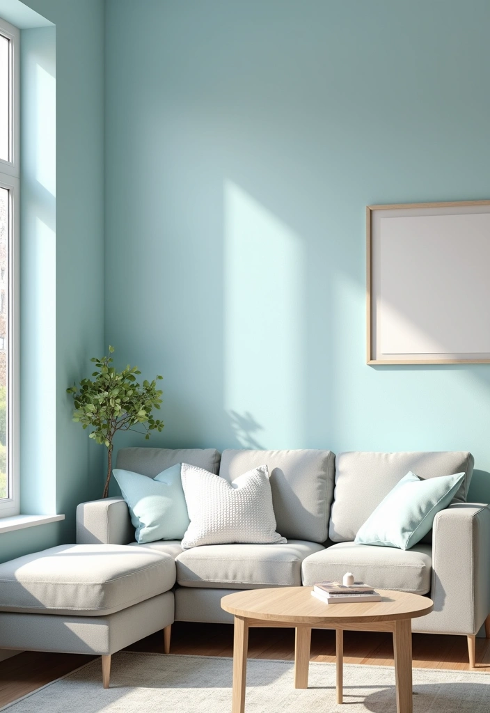 21 Accent Wall Colors That'll Transform Your Living Room into a Peaceful Oasis! - 2. Tranquil Sky Blue