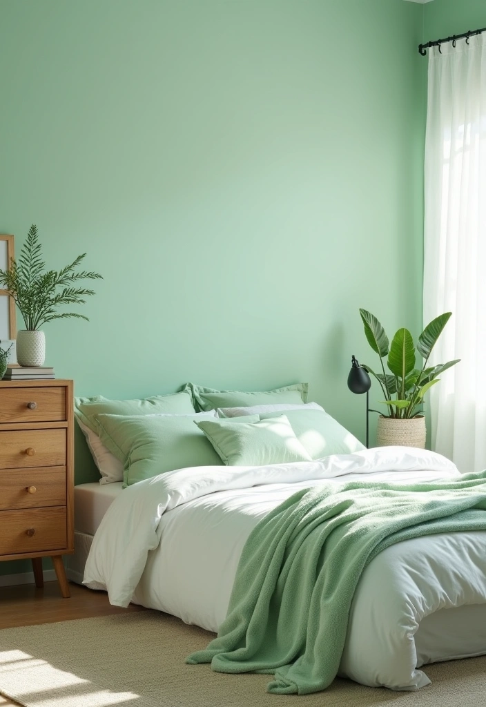 21 Best Paint Colors for Guest Bedroom That Will Make Your Guests Feel Right at Home! - 15. Fresh Mint Green