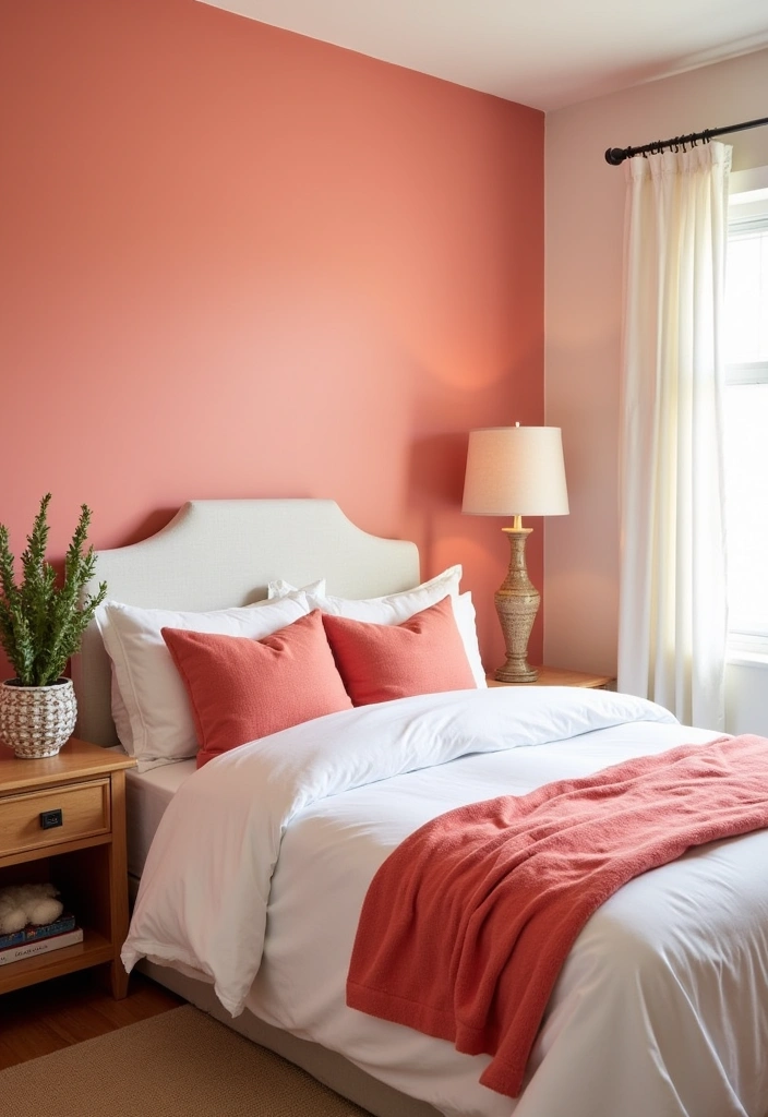 21 Best Paint Colors for Guest Bedroom That Will Make Your Guests Feel Right at Home! - 19. Gentle Coral