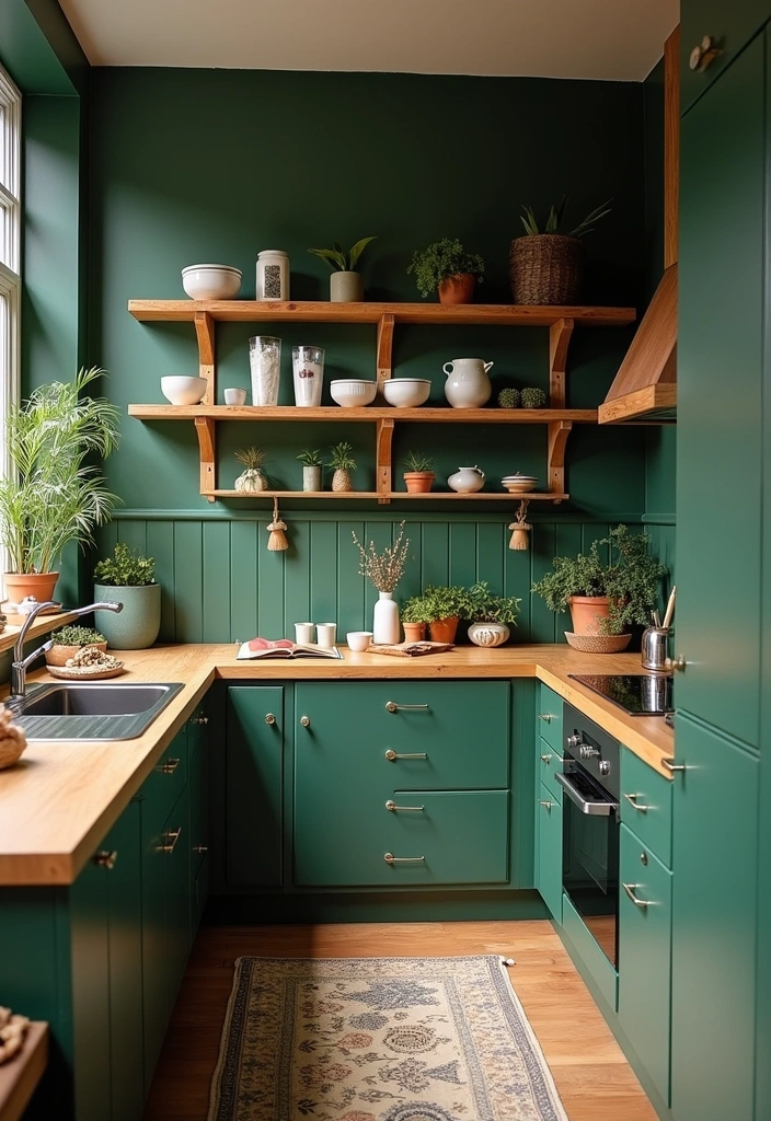 21 Stunning Paint Colors That Will Transform Your White Cabinet Kitchen! - 11. Forest Green