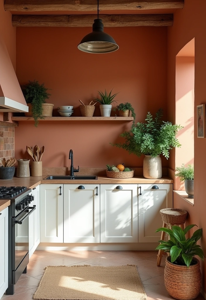 21 Stunning Paint Colors That Will Transform Your White Cabinet Kitchen! - 14. Earthy Terracotta