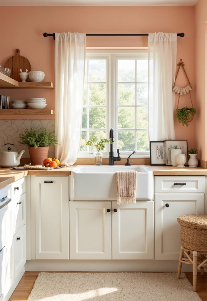 21 Stunning Paint Colors That Will Transform Your White Cabinet Kitchen! - 15. Pale Peach