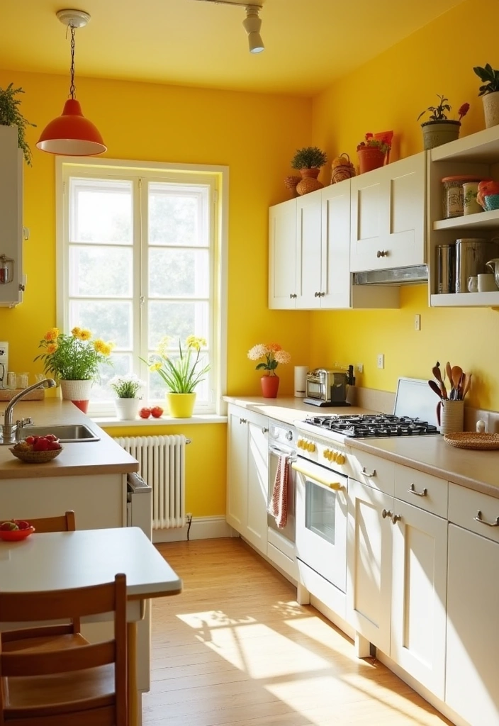 21 Stunning Paint Colors That Will Transform Your White Cabinet Kitchen! - 18. Bright Lemon Yellow