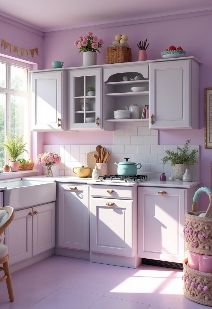 21 Stunning Paint Colors That Will Transform Your White Cabinet Kitchen! - 8. Light Lavender