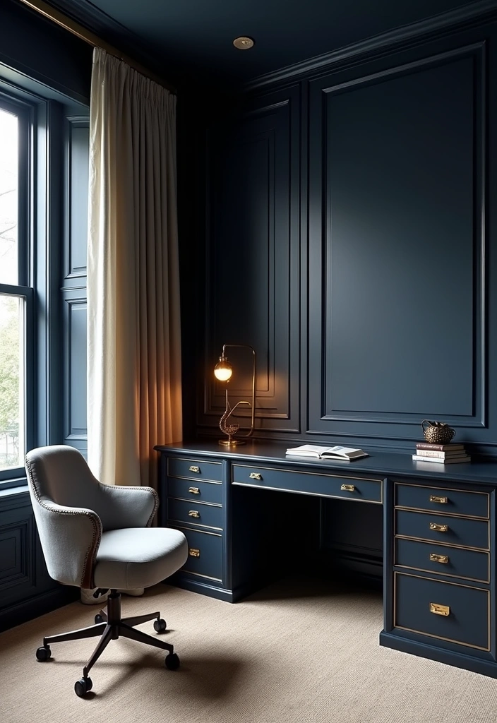 22 Best Paint Colors for Small Spaces That Will Change Everything! - 13. Deep Navy: Sophisticated Elegance