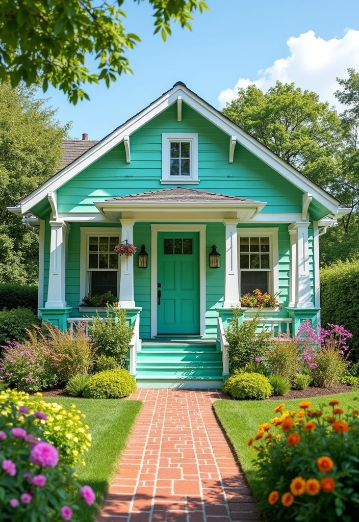 23 Best Paint Colors for Exterior of House That Will Make Your Neighbors Jealous! - 16. Bright Mint