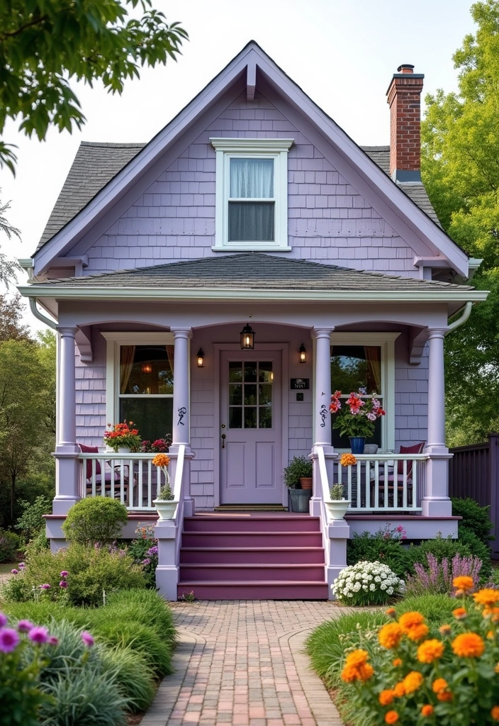 23 Best Paint Colors for Exterior of House That Will Make Your Neighbors Jealous! - 20. Playful Lavender Gray