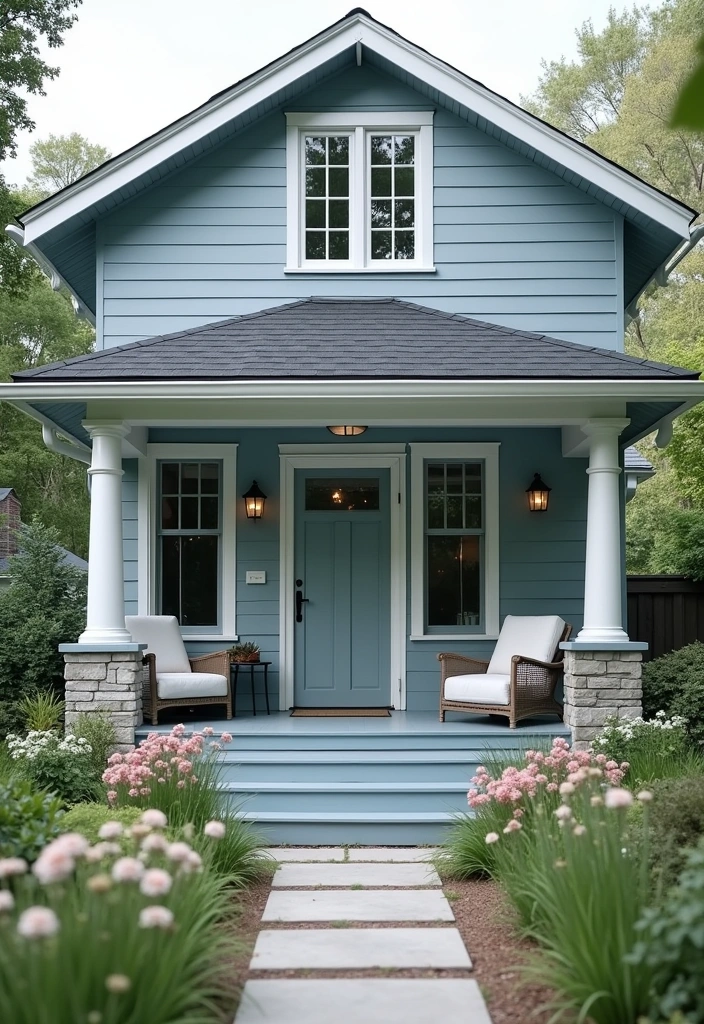 23 Best Paint Colors for Exterior of House That Will Make Your Neighbors Jealous! - 23. Cool Gray Blue