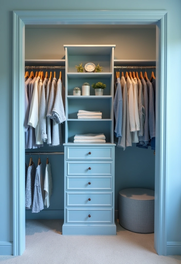 23 Best Paint Colors to Transform Your Closet Into a Stylish Sanctuary! - 1. Serenity Blue: A Calming Retreat