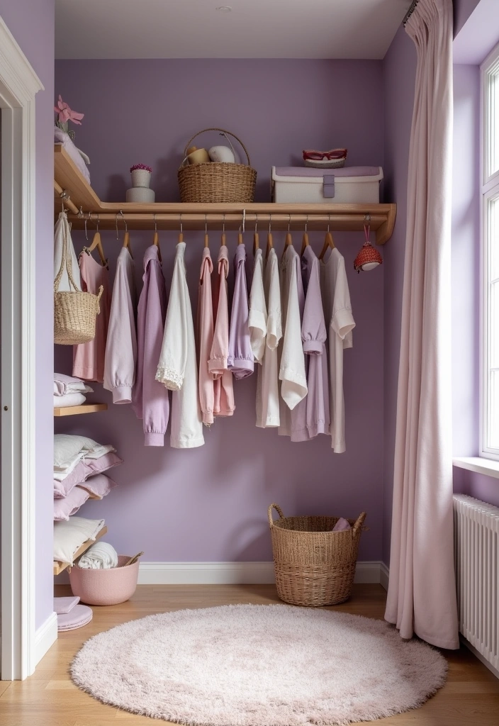 23 Best Paint Colors to Transform Your Closet Into a Stylish Sanctuary! - 20. Lavender Mist: A Soft Dream