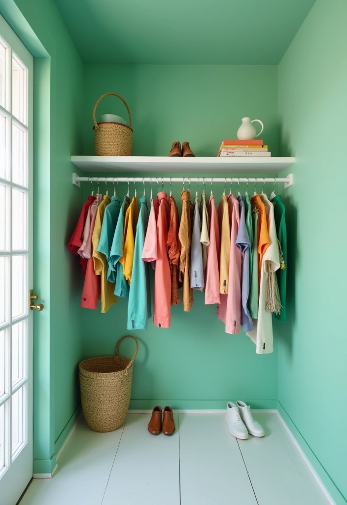 23 Best Paint Colors to Transform Your Closet Into a Stylish Sanctuary! - 9. Mint Green: Fresh and Invigorating