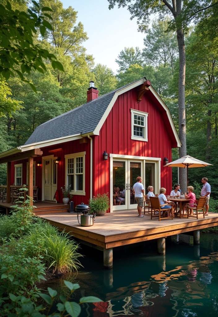 23 Inspiring Lake House Exterior Paint Colors That Will Make You Want to Move In! - 5. Rustic Barn Red