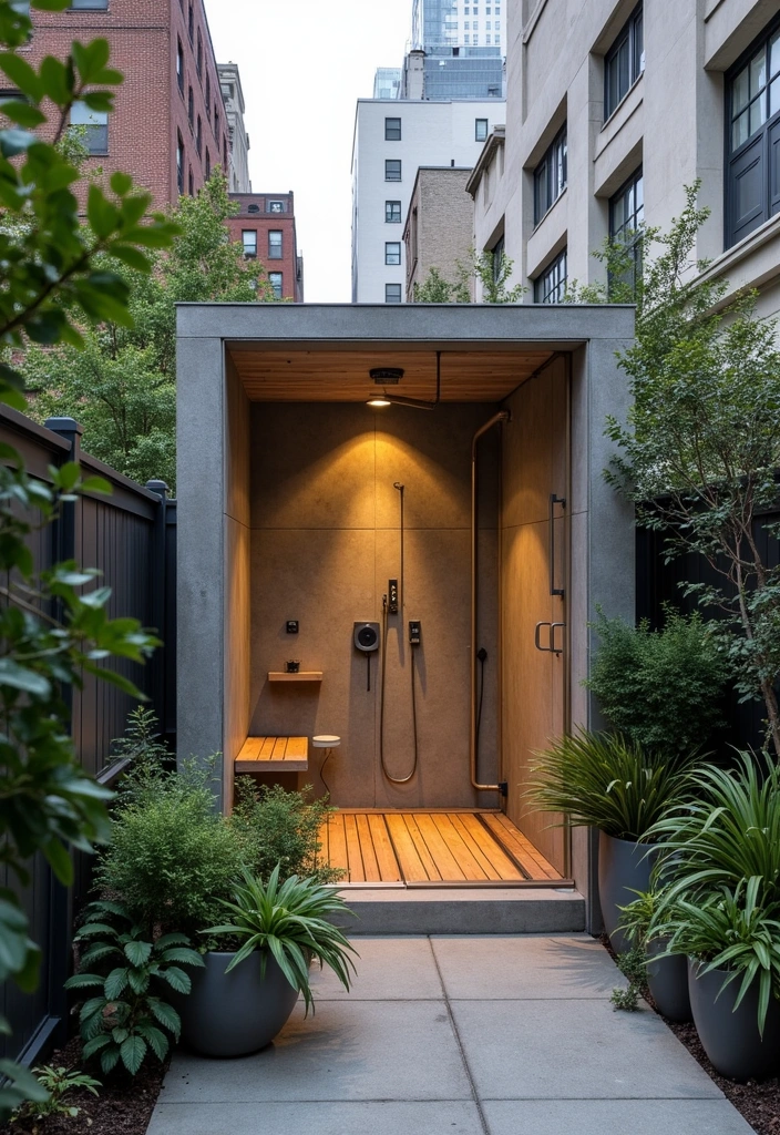 23 Outdoor Shower Ideas That'll Make You Dream of Summer (You Won't Believe #15!) - 16. Urban Chic Shower