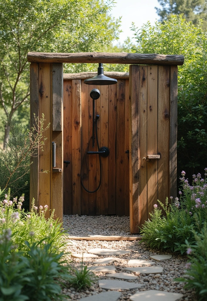 23 Outdoor Shower Ideas That'll Make You Dream of Summer (You Won't Believe #15!) - 2. Rustic Retreat