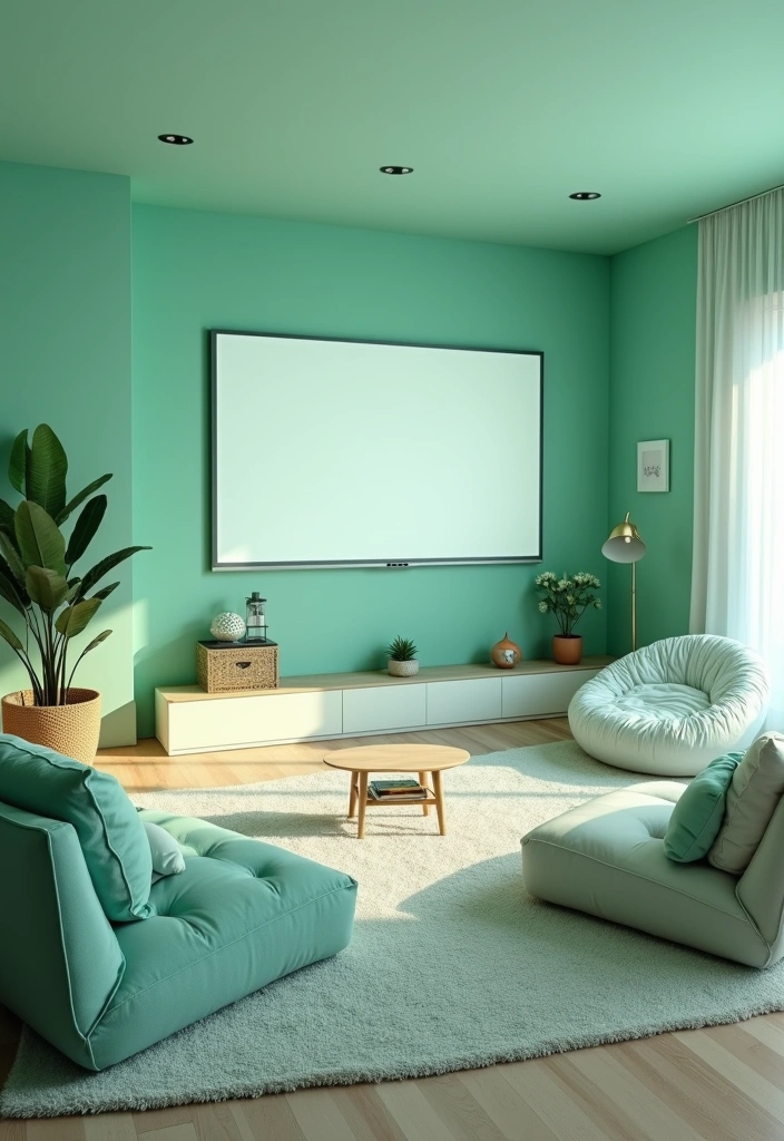 26 Best Paint Colors for Media Room That Will Transform Your Viewing Experience! - 20. Cool Mint Green