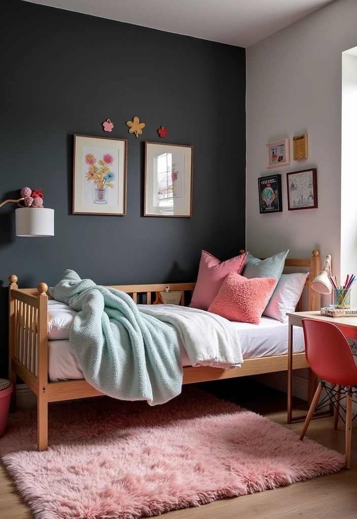 24 Best Paint Colors for Girls Room That'll Make Her Sparkle! - 12. Charcoal Gray