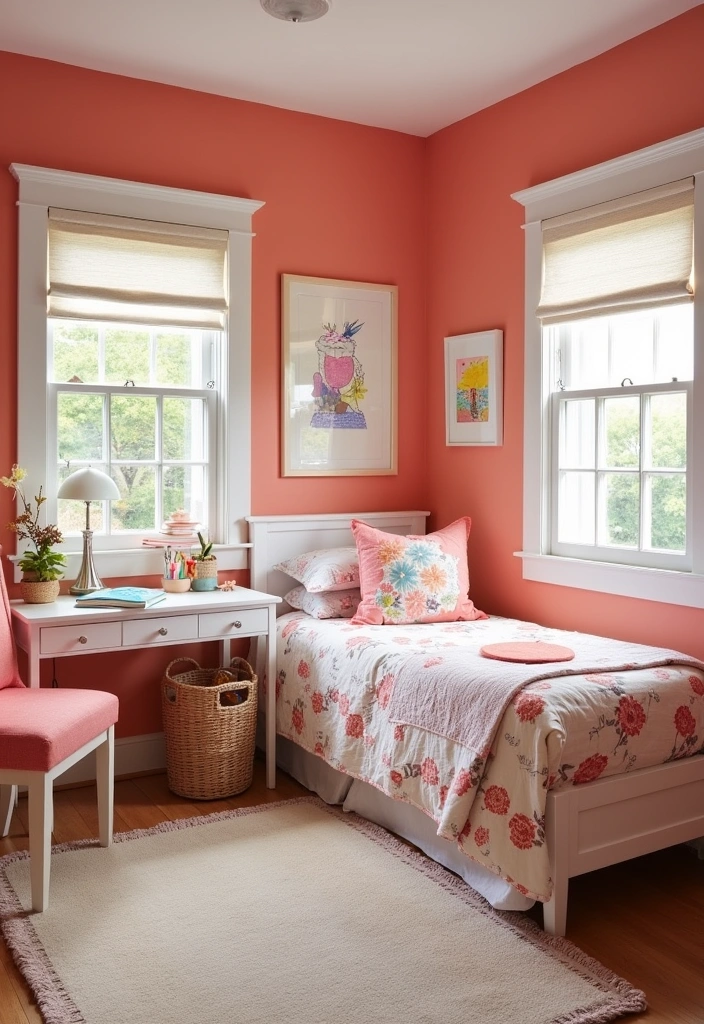 24 Best Paint Colors for Girls Room That'll Make Her Sparkle! - 17. Light Coral