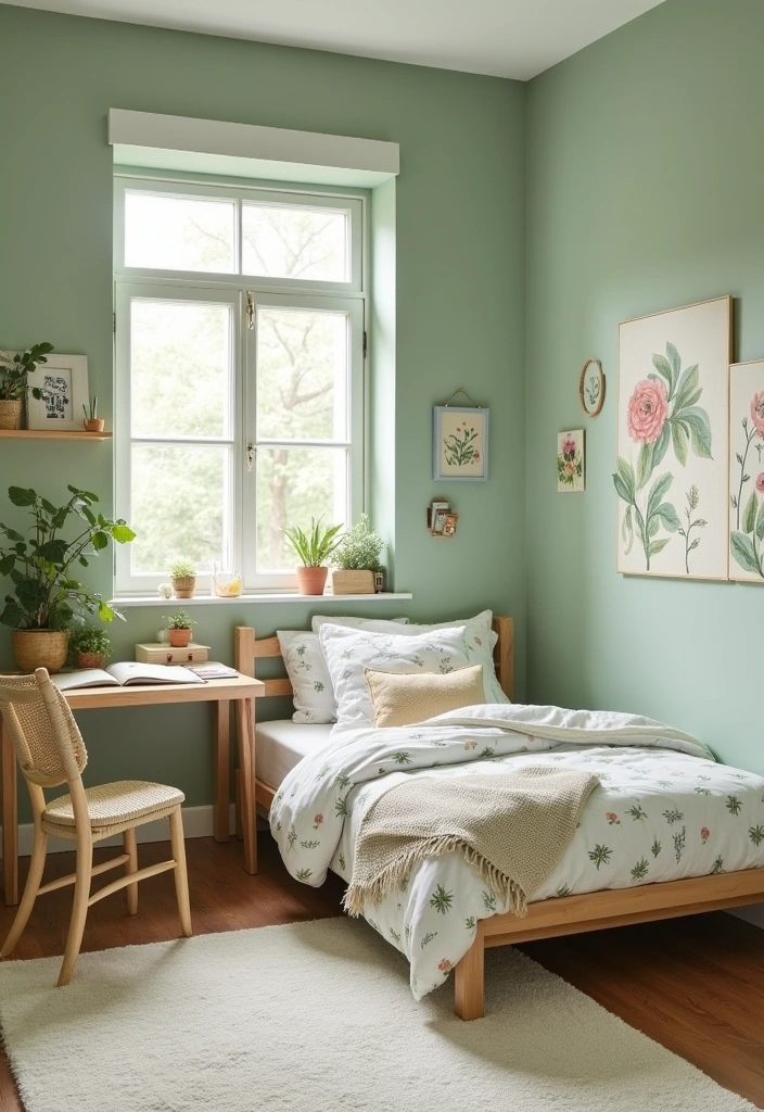 24 Best Paint Colors for Girls Room That'll Make Her Sparkle! - 21. Soft Sage Green