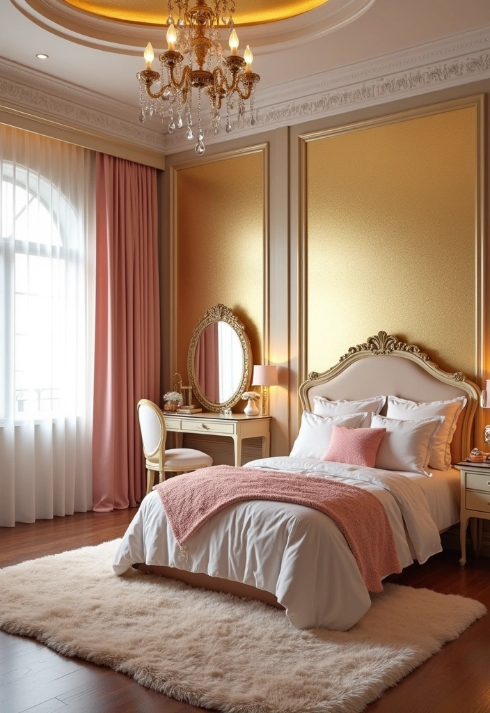 24 Best Paint Colors for Girls Room That'll Make Her Sparkle! - 24. Shimmering Gold