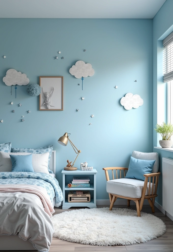 24 Best Paint Colors for Girls Room That'll Make Her Sparkle! - 5. Sky Blue