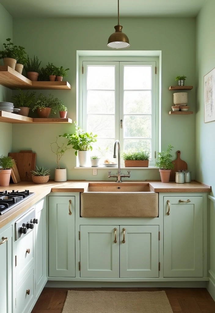 24 Best Paint Colors for Small Kitchen That'll Make You Say 'Wow!' - 1. Soft Sage Green