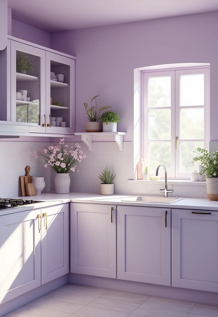 24 Best Paint Colors for Small Kitchen That'll Make You Say 'Wow!' - 13. Pale Lavender