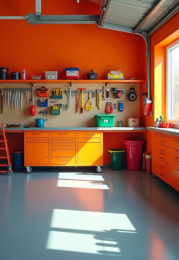 24 Best Paint Colors for Your Garage That Will Blow Your Mind! - 12. Bright Orange