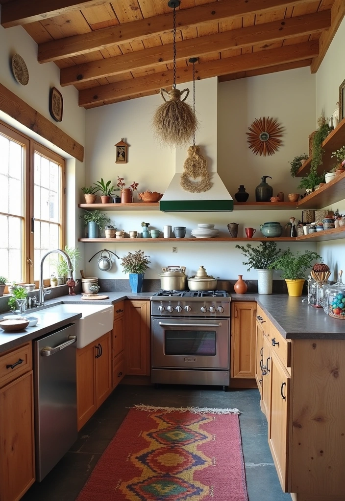 24 Boho Kitchen Ideas That'll Transform Your Space into a Cozy Oasis! - 11. Add Artistic Touches