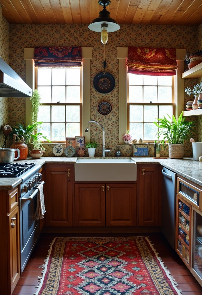 24 Boho Kitchen Ideas That'll Transform Your Space into a Cozy Oasis! - 12. Use Bold Patterns