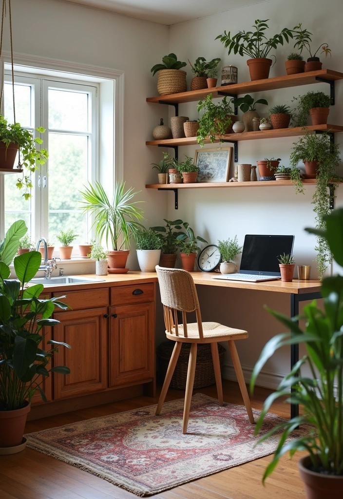 24 Boho Kitchen Ideas That'll Transform Your Space into a Cozy Oasis! - 14. Create a Functional Workspace