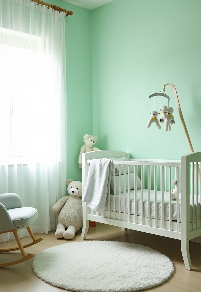 25 Best Paint Colors for Nursery Room That'll Make Your Baby's Space Shine! - 1. Soft Mint Green