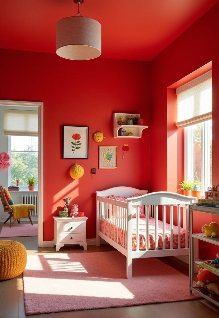 25 Best Paint Colors for Nursery Room That'll Make Your Baby's Space Shine! - 19. Bright Red