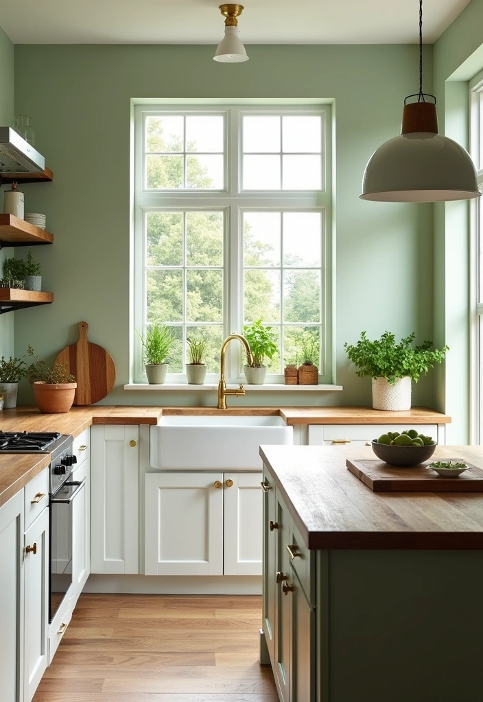 25 Best Paint Colors for a Kitchen (Transform Your Space Instantly!) - 1. Soft Sage Green