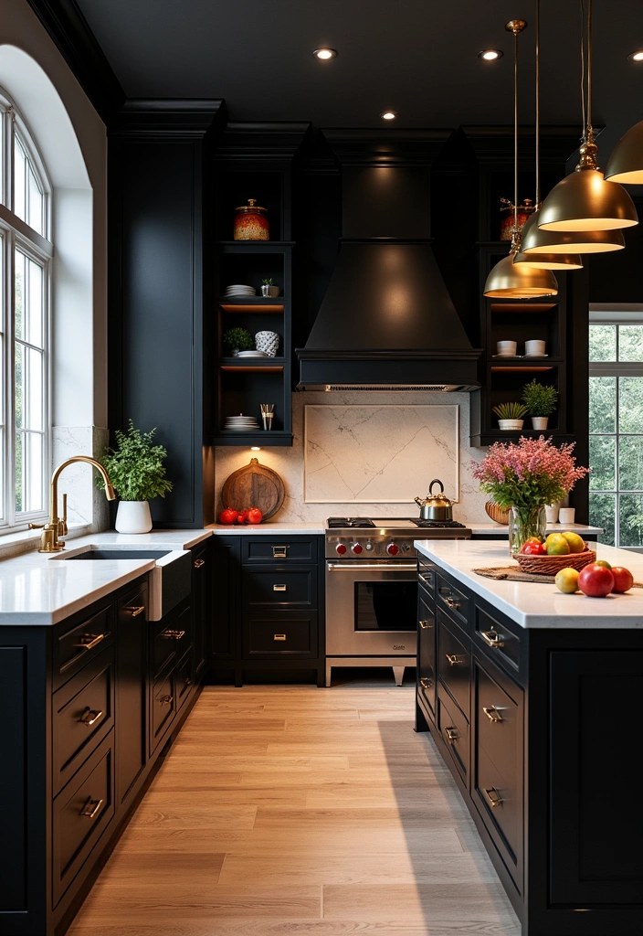 25 Best Paint Colors for a Kitchen (Transform Your Space Instantly!) - 15. Elegant Black